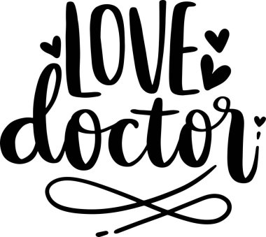 Basılabilir Poster ve T-Shirt Tasarımı için Doktor Harf Tipografisi İllüstrasyonu. Motivasyonel İlham Alıntıları.