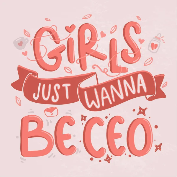 Girl Motivational Inspirational Printable Poster Mug Sticker 디자인 — 스톡 사진