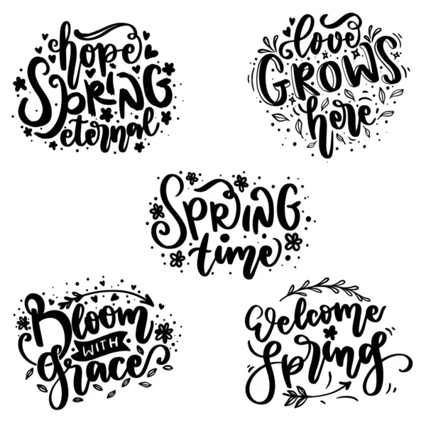 Spring Lettering Typography Printable Poster Tişört Tasarımı Için Llüstrasyon Alıntıları — Stok fotoğraf