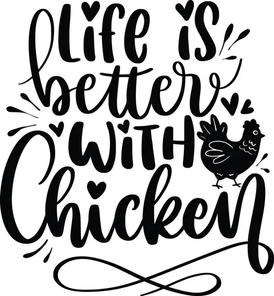 Farm Life Best Life Chicken Farmhouse Lettering Cytaty Motywacyjne Inspirujące — Zdjęcie stockowe