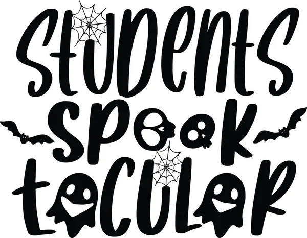 Trick Teach Halloween Lettering Цитаты Вдохновляющих Высказываний Постерные Кружки Дизайн — стоковое фото