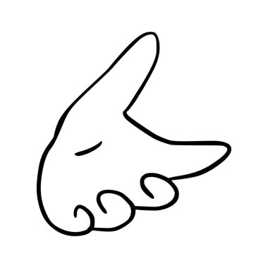 Hand Gestures Outline Isolated In White Background