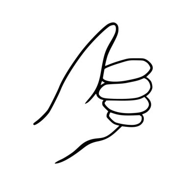 Hand Gestures Outline Isolated In White Background