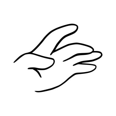 Hand Gestures Outline Isolated In White Background