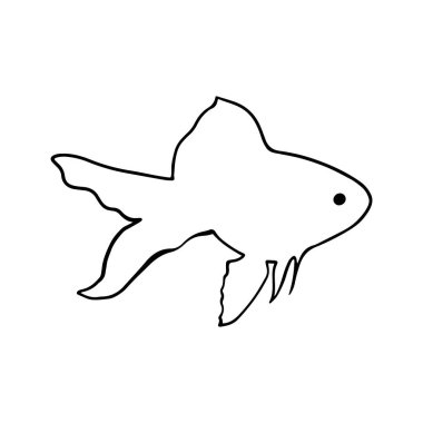 Ocean Animals Coloring Page. Sea animal underwater illustration black and white aquatic marine animal design