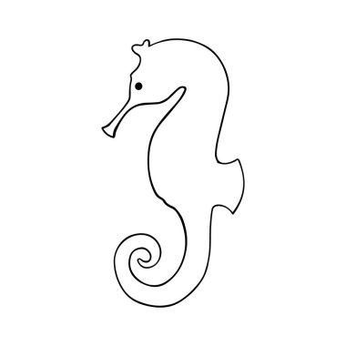 Ocean Animals Coloring Page. Sea animal underwater illustration black and white aquatic marine animal design