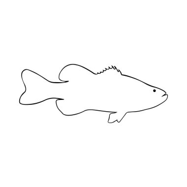 Ocean Animals Coloring Page. Sea animal underwater illustration black and white aquatic marine animal design