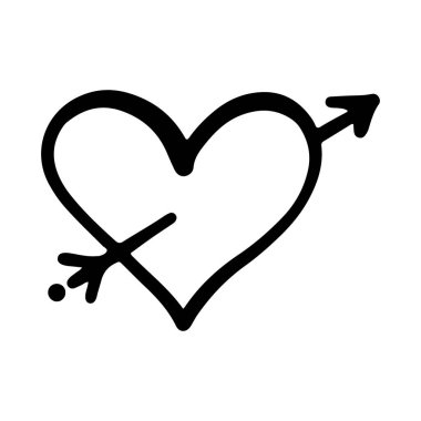 Black crayon hand drawn hearts. Childish doodled heart. Grunge rough brush stroke romance love element for collage, poster, sticker. Sketched wax pencil symbols.