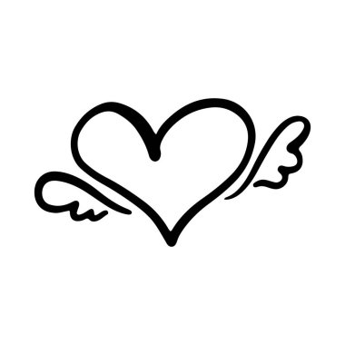 Black crayon hand drawn hearts. Childish doodled heart. Grunge rough brush stroke romance love element for collage, poster, sticker. Sketched wax pencil symbols.