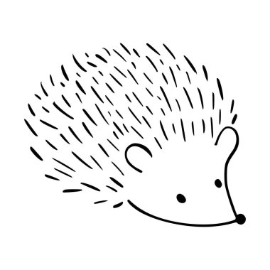 Cute hedgehog outline design for childrens artwork and crafts