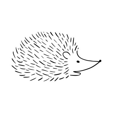 Cute hedgehog outline design for childrens artwork and crafts