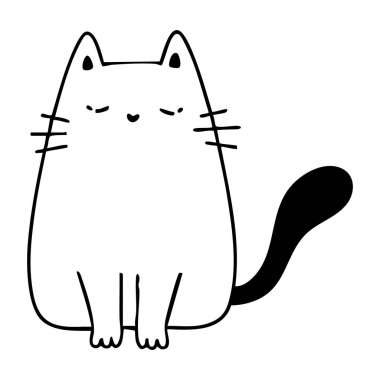 Şirin ve komik kediler çizim çiziyor. Çizgi film kedisi ya da kedi yavrusu tasarımı tasarımı.