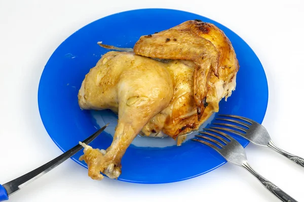 Gegrilltes Huhn Einem Gericht Auf Einem Weißen Teller — Stockfoto