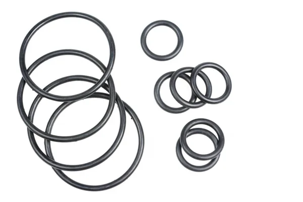 Rubber Gaskets Form Ring White Background — Stock Photo, Image