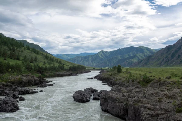 Montañas Altai Rusia Este Lugar Más Estrecho Profundo Del Río — Foto de Stock