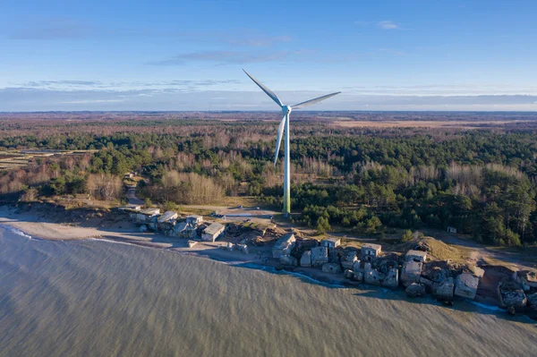 Flygfoto Över Liepaja Norra Fästningar Gamla Övergivna Befästningar Vid Östersjökusten — Stockfoto