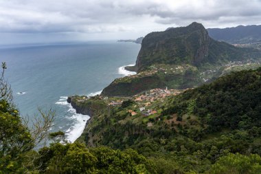 Eagle rock (Penha D'Aguia) mountain of Faial in Madeira, Portugal