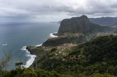 Eagle rock (Penha D'Aguia) mountain of Faial in Madeira, Portugal