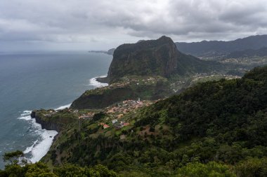 Eagle rock (Penha D'Aguia) mountain of Faial in Madeira, Portugal