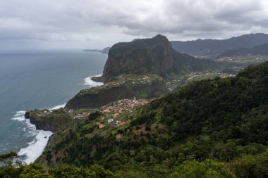 Eagle rock (Penha D'Aguia) mountain of Faial in Madeira, Portugal