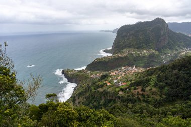 Eagle rock (Penha D'Aguia) mountain of Faial in Madeira, Portugal