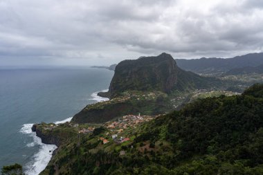 Eagle rock (Penha D'Aguia) mountain of Faial in Madeira, Portugal