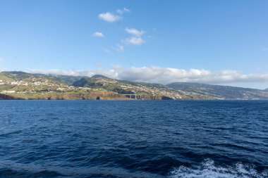 View of Madeira coast from ocean