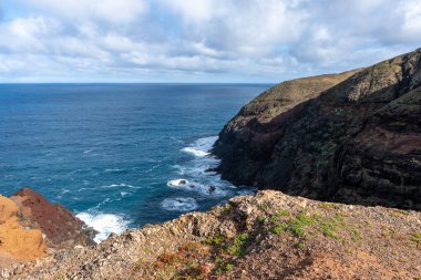 Porto Santo coastline from Flores Viewpoint in Porto Santo, Madeira, Portugal