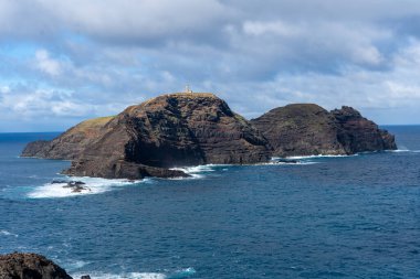 View of Ilheu De Ferro from Furado Norte Viewpoint in Porto Santo, Madeira, Portugal