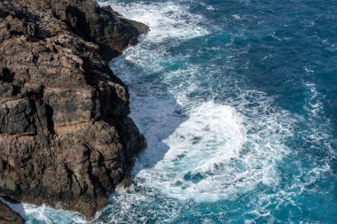 Porto Santo coastline from Flores Viewpoint in Porto Santo, Madeira, Portugal