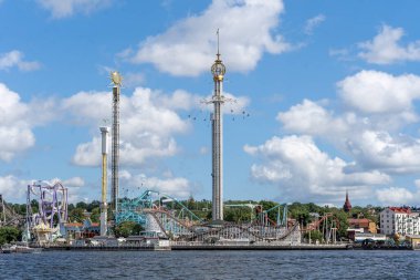 Stockholm, İsveç - 08.05.2025: Stockholm, İsveç 'teki Grona Lund eğlence parkı