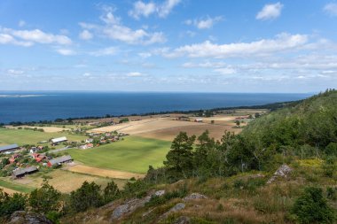 View of Vattern lake from cliff in Sweden