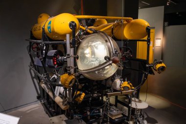 Linkoping, İsveç - 08.06.2025: Flygvapenmuseum 'da Mantis denizaltısı