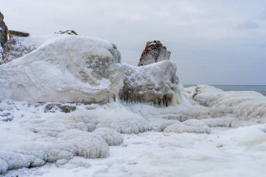 Liepaja 'daki Ziemelu Forti' nin Donmuş Harabeleri Buz ve Karla Kaplandı