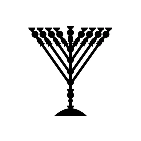 하누카 실루엣 Chabad Rambam Methoda Lamp 따르면 Diagonal Menorah 따르면 — 스톡 벡터