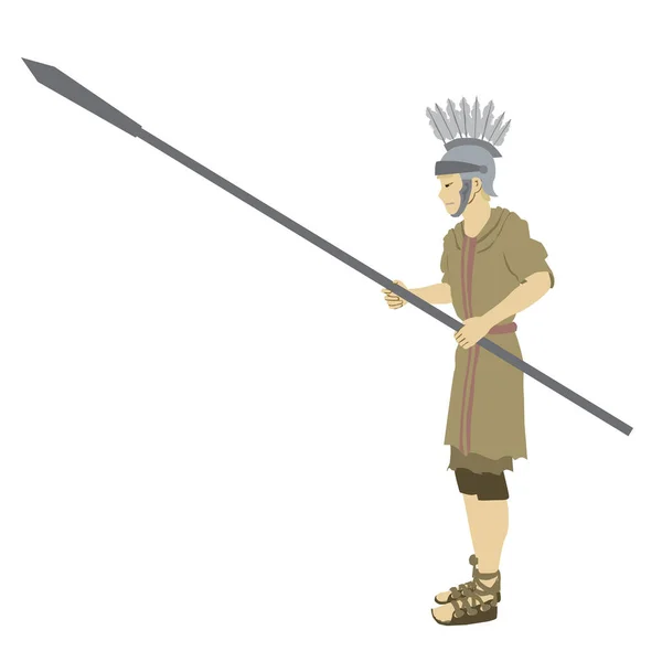 Roman Soldier Military Uniform Typical Roman Empire Attire Includes Helmet — Stock Vector