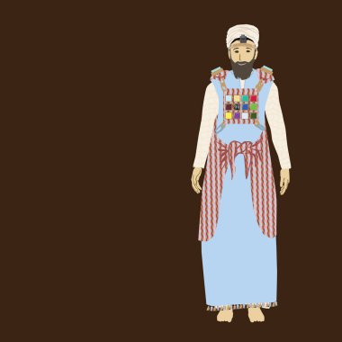 Kudüs 'teki tapınaktaki Yahudi başrahibin sekiz kıyafeti. Kes ve yapıştır.