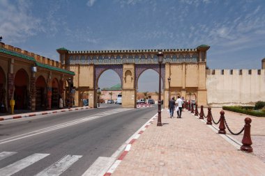Meknes, Fas - 03 / 06 / 2013: Orta Fas 'ta küçük ama büyüleyici bir kasaba.