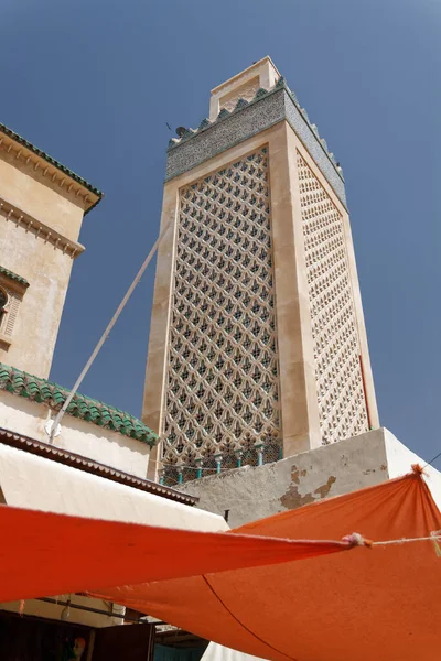 Fez Fes Marocco 2013 Minareto Della Moschea Chrabliyine Vicino All — Foto Stock