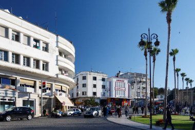 Tanger / Fas - 09 / 06 / 2013: Fas 'taki en ilginç yerlerden biri. Bir zamanlar serbest liman, tüccarlar, fırsatçılar, maceracılar, soyguncular, korsanlar ve casuslarla dolu. Şimdi bir iş ve turizm merkezi..