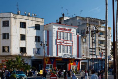 Tanger / Fas - 09 / 06 / 2013: Fas 'taki en ilginç yerlerden biri. Bir zamanlar serbest liman, tüccarlar, fırsatçılar, maceracılar, soyguncular, korsanlar ve casuslarla dolu. Şimdi bir iş ve turizm merkezi..