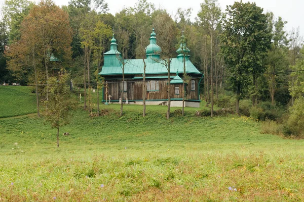 Régi Fatemplom Unesco Világörökség Része Bieszczady Hegységben Kelet Lengyelországban — Stock Fotó