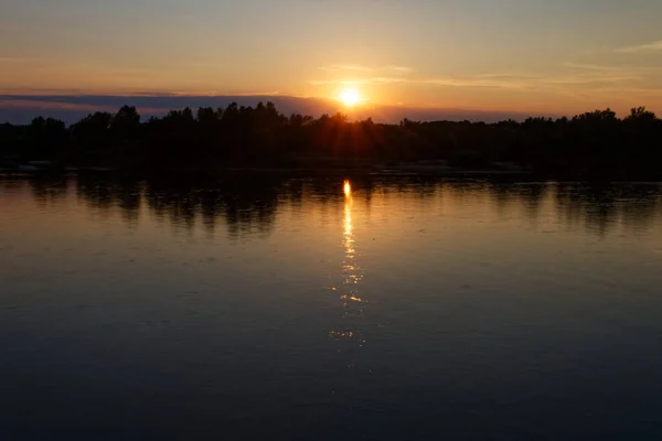 Sunset River Vistula Kazimierz Dolny Lublin Province Poland — Stock Photo, Image