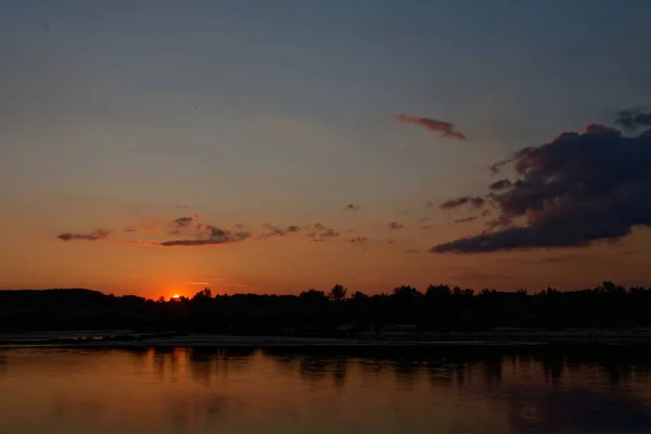 Sunset River Vistula Kazimierz Dolny Lublin Province Poland — Stock Photo, Image