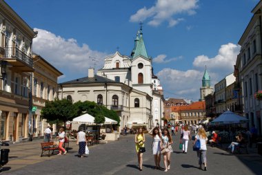 Historic district of Krakowskie Przedmiecie (Cracow Suburbs) in teh old town of Lublin, Poland.