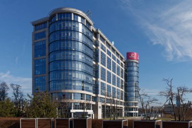 Katowice, Slaskie, Polonya - Mart 2021: Katowice Business Point ofis binası.