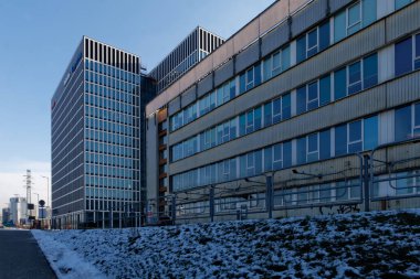 Katowice, Slaskie, Polonya - Mart 2021: Face2Face Business Campus - Katowice 'deki en yeni tamamlanmış ofis kompleksi.