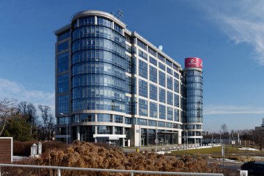 Katowice, Slaskie, Polonya - Mart 2021: Katowice Business Point ofis binası.