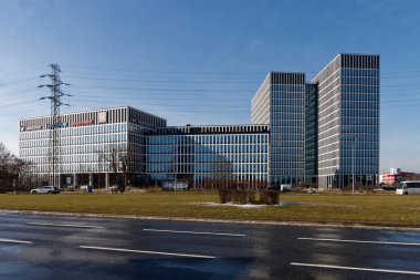 Katowice, Slaskie, Polonya - Mart 2021: Face2Face Business Campus - Katowice 'deki en yeni tamamlanmış ofis kompleksi.