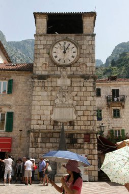 Kotor, Karadağ-13 / 6 / 2010: Karadağ 'ın Kotor körfezindeki harika küçük bir kasaba